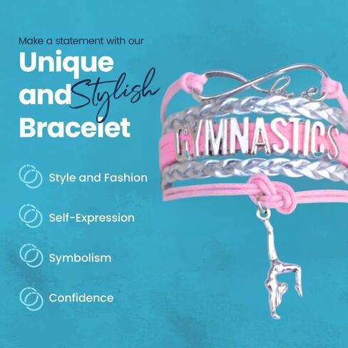 Infinity Collection Gymnastics Bracelet- Gymnastics Bracelet- Gymnastics Jewelry - Gift For Gymnast, Gymnastic Coaches & Teams (Rainbow) in Kuwait