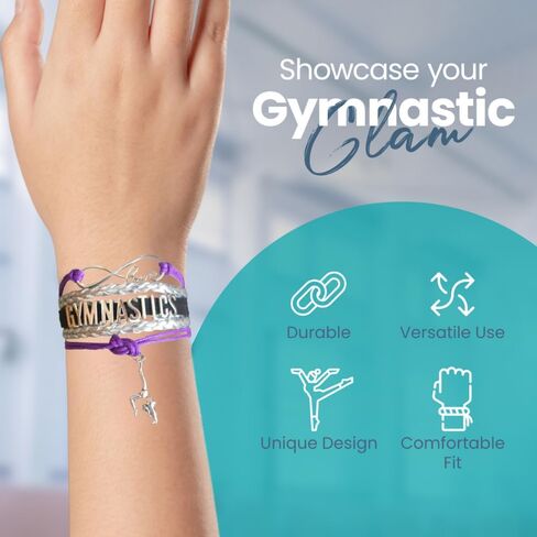 Infinity Collection Gymnastics Bracelet- Gymnastics Bracelet- Gymnastics Jewelry - Gift For Gymnast, Gymnastic Coaches & Teams (Rainbow) in Saudi Arabia