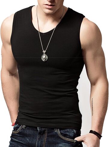 Mens Compression Athletic Muscle Sleeveless Tank Top Gym Work Out A-Shirt in Saudi Arabia