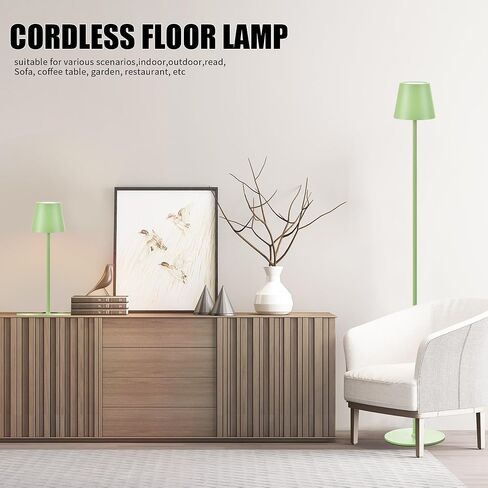 2Pack Cordless Floor Lamp for Outdoor/Indoor, Built-in 6800 mAh Battery LED Battery Operated lamp Rechargeable, with Touch Control Floor lamp，Adjustable Height Floor Lamp for Patio(Black) in Saudi Arabia