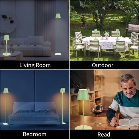 2Pack Cordless Floor Lamp for Outdoor/Indoor, Built-in 6800 mAh Battery LED Battery Operated lamp Rechargeable, with Touch Control Floor lamp，Adjustable Height Floor Lamp for Patio(Black) in Saudi Arabia