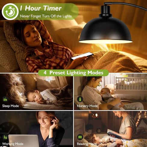 Arc Floor Lamps for Living Room, Modern Tall Standing Lamp Remote Control,Stepless Dimmable Black Floor Lamp with Hanging Dome Shade, Over Couch Arched Reading Lamp for Bedroom, Office (Bulb Included) in Saudi Arabia