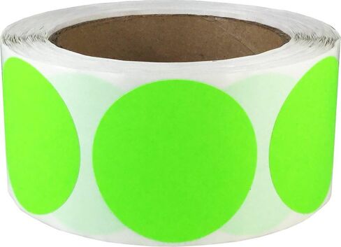 Green Color Coding Labels for Organizing Inventory 2 Inch Round Circle Dots 500 Total Adhesive Stickers On A Roll in Saudi Arabia