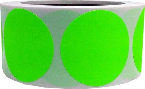 Green Color Coding Labels for Organizing Inventory 2 Inch Round Circle Dots 500 Total Adhesive Stickers On A Roll in Saudi Arabia