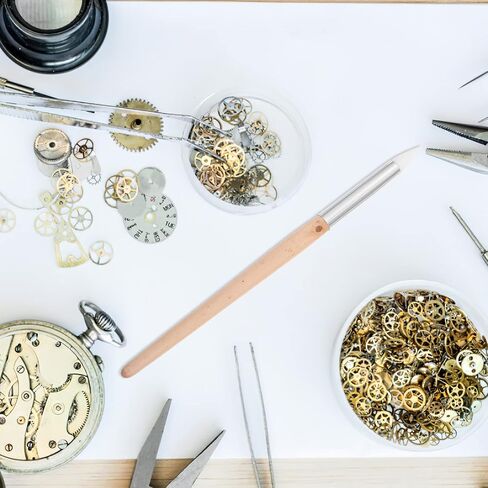 Baluue 10 قطع من عصا تنظيف القرص والمجوهرات، قلم تنظيف العملات المعدنية، ساعة إزالة المغناطيسية ومجموعة إصلاح المجوهرات، منظف منزلي، منظف حركة الساعات المنزلية، حزام خشبي برأس واحد in Kuwait