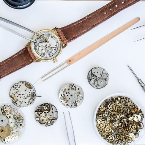 Baluue 10 قطع من عصا تنظيف القرص والمجوهرات، قلم تنظيف العملات المعدنية، ساعة إزالة المغناطيسية ومجموعة إصلاح المجوهرات، منظف منزلي، منظف حركة الساعات المنزلية، حزام خشبي برأس واحد in Kuwait