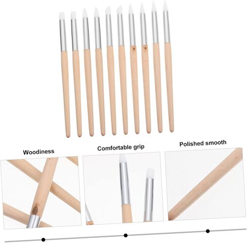 Baluue 10 قطع من عصا تنظيف القرص والمجوهرات، قلم تنظيف العملات المعدنية، ساعة إزالة المغناطيسية ومجموعة إصلاح المجوهرات، منظف منزلي، منظف حركة الساعات المنزلية، حزام خشبي برأس واحد in Kuwait