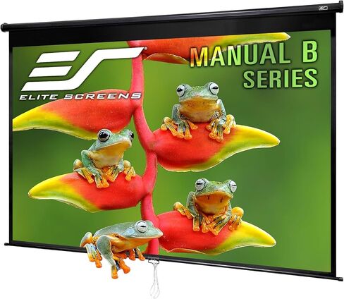 Elite Screens Manual Pull Down Projector Screen 110-INCH Home Movie Cinema Gaming Office Presentation, ISF Certified, Auto-Lock Mechanism, 4K / 8K 3D Ultra HDR HD Ready, M110H in Kuwait
