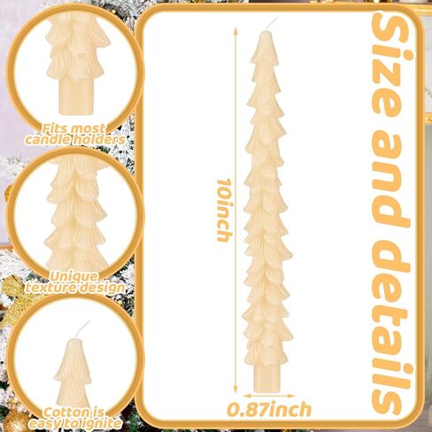 MTLEE 6 Pcs Christmas Tree Shaped Taper Candles Unscented Tree Candle Decorative Christmas Tree Candles Aesthetic Christmas Relaxation Candles Gift for Centerpiece Decorations (Green,10 Inch) in Saudi Arabia