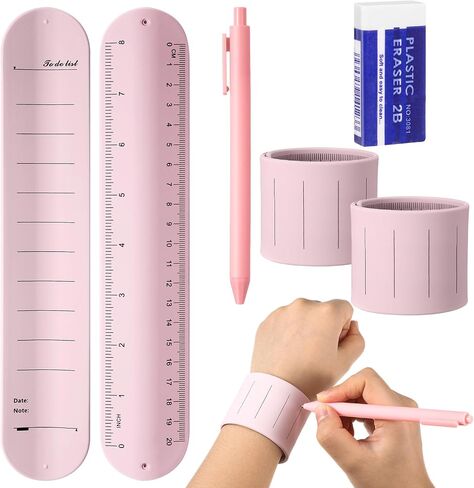 2 Pcs Nurse Erasable Wristband to Do List Wrist Memo Slap Bracelet with Ballpoint Pen and Eraser Reminder Bracelet Wrist Band Notepad Gifts for Nurse Week Essentials Christmas(Purple) in Saudi Arabia