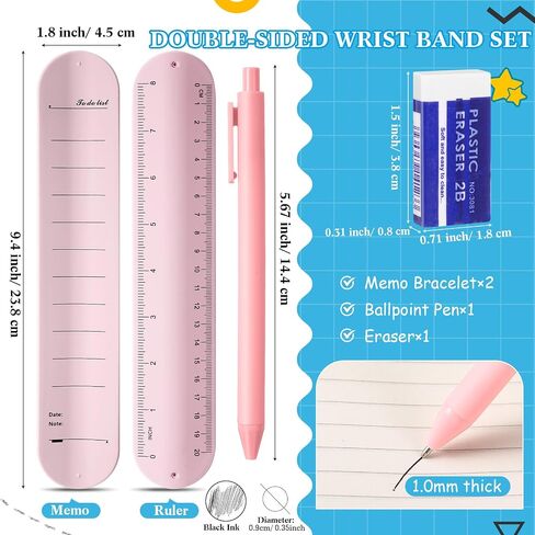 2 Pcs Nurse Erasable Wristband to Do List Wrist Memo Slap Bracelet with Ballpoint Pen and Eraser Reminder Bracelet Wrist Band Notepad Gifts for Nurse Week Essentials Christmas(Purple) in Saudi Arabia