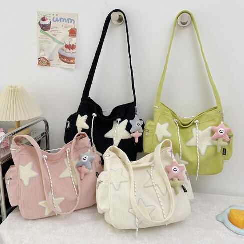 Makukke Y2K Corduroy Shoulder Bag Women, Cute Tote Bag Large Crossbody Bag for Work Travel Shopping in Saudi Arabia
