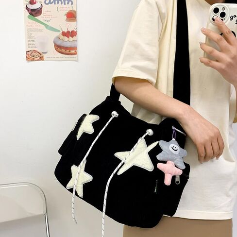 Makukke Y2K Corduroy Shoulder Bag Women, Cute Tote Bag Large Crossbody Bag for Work Travel Shopping in Saudi Arabia