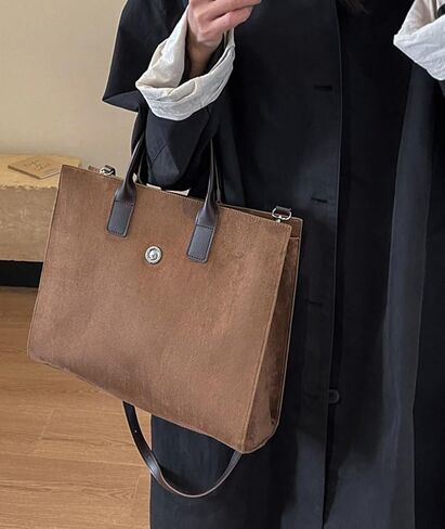 Suede Tote Handbag Winter Fall Shoulder Bag Purse for Women Men Adjustable Strap Trendy Crossbody Bag 2024 in Saudi Arabia