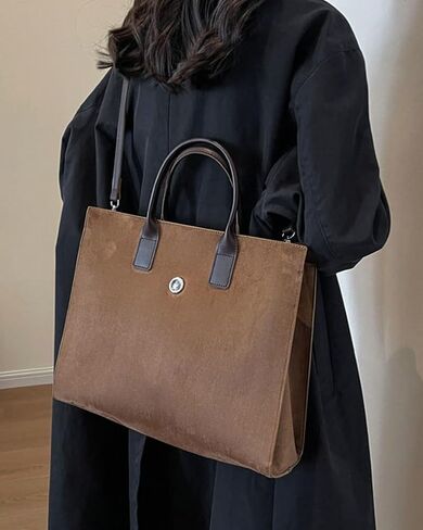 Suede Tote Handbag Winter Fall Shoulder Bag Purse for Women Men Adjustable Strap Trendy Crossbody Bag 2024 in Saudi Arabia