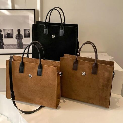 Suede Tote Handbag Winter Fall Shoulder Bag Purse for Women Men Adjustable Strap Trendy Crossbody Bag 2024 in Saudi Arabia