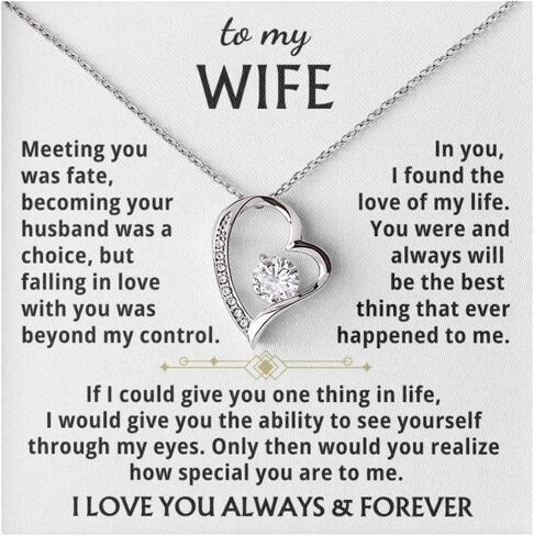 Jewelry To My Wife - the best thing that ever happened to me,Forever Love Necklace, Gift For Wife, Gift for her, Idea Gift For Women, Christmas Birthday Gift, Valentine Gift in Saudi Arabia