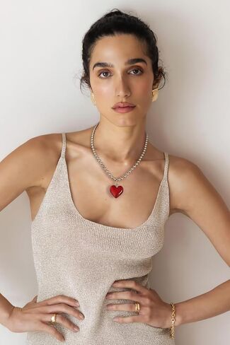 Gold Necklaces For Women Gold Heart Necklace Silver Link Necklace Heart Pendant Necklace Fashion Jewelry in Saudi Arabia