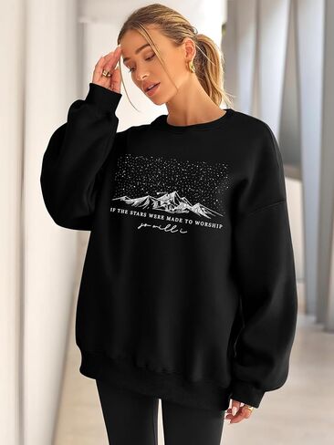 Oversized Christian Sweatshirt for Women: Bible Verse Inspirational Long Sleeve Shirt Religious Pullover Tops in Kuwait