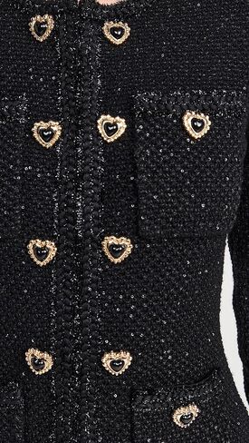 Self Portrait Women's Black Buttoned Knit Mini Dress in Kuwait