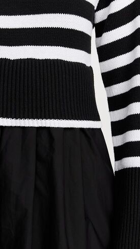 MOON RIVER Women's Long Sleeve Turtleneck Striped Sweater Dress in Saudi Arabia