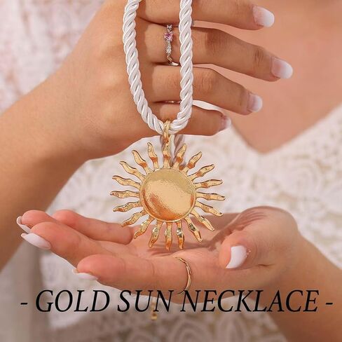 Tgirls Boho Gold Necklace for Women Big Starfish Pendant Necklaces Sun Choker Necklace Chunky Conch Shell Beach Necklace Statement Summer Jewelry in Saudi Arabia