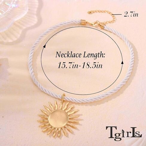 Tgirls Boho Gold Necklace for Women Big Starfish Pendant Necklaces Sun Choker Necklace Chunky Conch Shell Beach Necklace Statement Summer Jewelry in Saudi Arabia