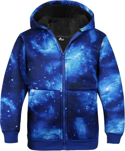 SWISSWELL Boys Hoodie Graphic Fleece Jacket Long Sleeve Youth Sweatshirt Full Zip Coat with Hood Spring Fall Winter Outwear in Saudi Arabia