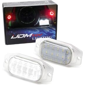 iJDMTOY OEM-Fit 3W Full LED License Plate Light Kit Compatible With Toyota 2007-2014 FJ Cruiser, 1991-1997 Land Cruiser FJ80, Lexus 1996-1998 LX450, Powered By 18-Piece Xenon White LED Diodes