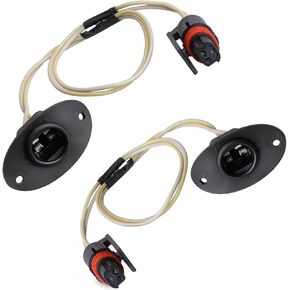 2 PCS Car License Plate Light Wire Harness Socket Connector, Waterproof Lighting Rear Light Socket Pigtail Plug Wire Harness Adapter, Compatible with 1994-2001 Dodge Ram 1500 2500 (Black)