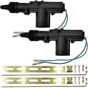 Car Power Door Lock Kit, Universal Heavy Duty Car Power Door Lock Actuator 2-Wire 12-Volt Motor for Most Automotive Central Locking System (2PCS)