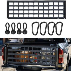 Tailgate Net Heavy Duty with PVC-Coated Mesh for Full Size Trucks, 60'' x 18'' UV-Resistant Polyester and Tear-Resistant PVC, Fits for Chevrolet, Ford, Toyota, GMC, Dodge RAM, Jeep