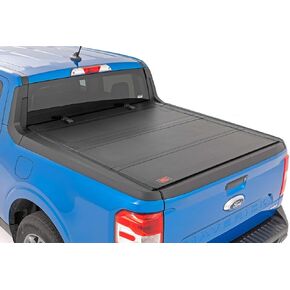 Rough Country Hard Tri-Fold Flip Up Truck Bed Tonneau Cover for Ford Maverick 2WD/4WD (2022-2024) - Fits 4'6 (54.4") Bed, Flush Aluminum Panels