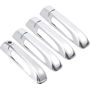 X AUTOHAUX 4pcs Chrome Plated ABS Exterior Side Door Handle Cover for Dodge for Ram 1500 2500 3500 2010-2018 for Jeep Grand Cherokee 2006-2018 - Silver Tone