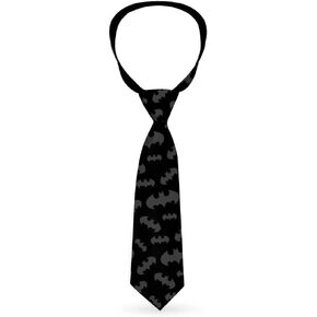 Necktie Standard - Bat Signal-1 Scattered Black Gray