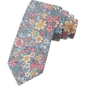 Floral Ties for Men 2.56'' Men's Skinny Tie Mens Cotton Necktie for Groom Groomsmen Shirt Tuxedo Wedding Party Dance Business