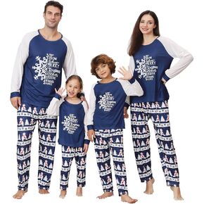 ANGELGGH Matching Family Christmas Pajamas Sets, Holiday PJs with Top and Pants, Cute 2 Piece Sleepwear for Couples/Women/Men
