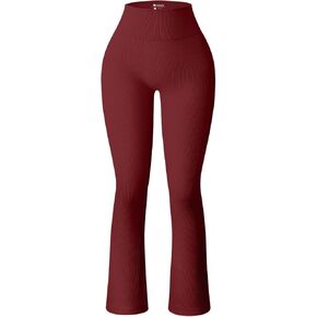 OQQ Women's Flare Pants Ribbed Seamless Workout High Waist Bell Bottoms Pants