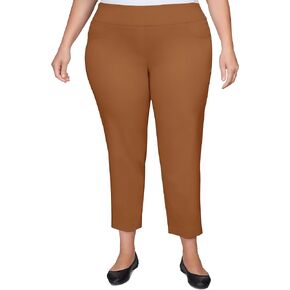 Ruby Rd. Womens Womens Plus-Size Mid-Rise Pull-on Straight Solar Millennium Tech Ankle Pant