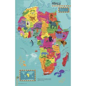 Collins Children's Africa Wall Map - 19.5 x 30 inches - Paper