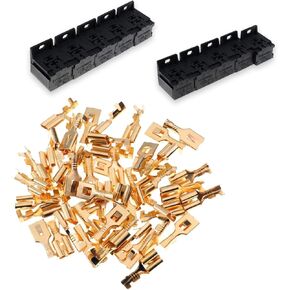10 Pack Car Relay Base Holders with 0.2 Inches Terminals, 5 Pin Waterproof Durable Vehicle Relay Mount, Universal 30-80A Automotive Relay Sockets Accessories for Truck SUV Car (Black)