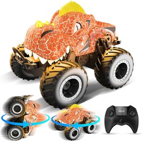Monster Remote Control Car: 2.4GHz RC Dinosaur Toy for Kids with Light Spray - All Terrain RC Truck for 3+ Year Old Boys Christmas Birthday Gift(Blue)