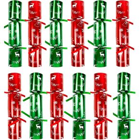12 Pack Christmas No-snap Party Table Favors, Christmas themed Holiday Supplies with Party Hat, Joke & Little Gift Inside for Kids Adults Christmas Gift