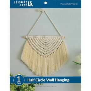 LEISURE ARTS Macrame Kit Half Circle Hanging, Macrame Kits for Adults Beginners, Macrame Wall Hanger Kit, Macrame Beginners Kit, Macrame Kit, DIY Macrame Kit, Macrame Kit Beginner