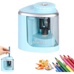 Electric Pencil Sharpeners Powerful Stall-Free Motor Portable Electric Battery Operated Pencil Sharpener Battery Powered Classroom Pencil Sharpeners for School Home Office Classroom(Blue)