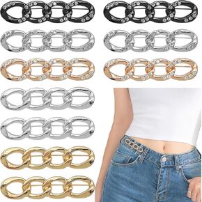 10PCS Adjustable Jeans Button Pins No Sew and No Tools Instant Pant Waist Tightener Detachable Decorative Waist Buckles Adjuster or Loose Jeans Pants Skirts Sleeves