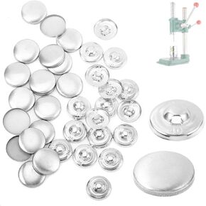 500 Sets 40L Blank Buttons to Cover - Round Cover Buttons for Fabric Button Maker Machine DIY Fabric Cover Buttons 40L(φ25mm/0.98'') - without Machine