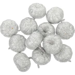 BESTOYARD 12 قطعة من القرع الإسفنجي الاصطناعي الصغير لعيد الشكر والهالوين وحصاد الخريف وديكورات اليقطين والدعائم المركزية للطاولة فضية in Kuwait