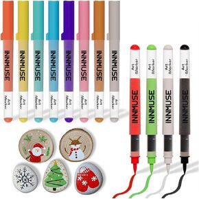 12 Colors Art Marker, Easy-Flow Brush Tip Acrylic Paint Marker, Ideal For Painting, Drawing, Art and Craft Projects, Permanent Paint Marker for Canvas, Rock, Wood,Fabric Paint Marker