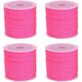 HARFINGTON 4 Rolls Nylon String Cord 45 Yards 0.8mm Nylon Cord Beading Satin String for Bracelet Jewelry Making Chinese Knotting Cord Necklaces Kumihimo Bracelets Craft, Golden Yellow